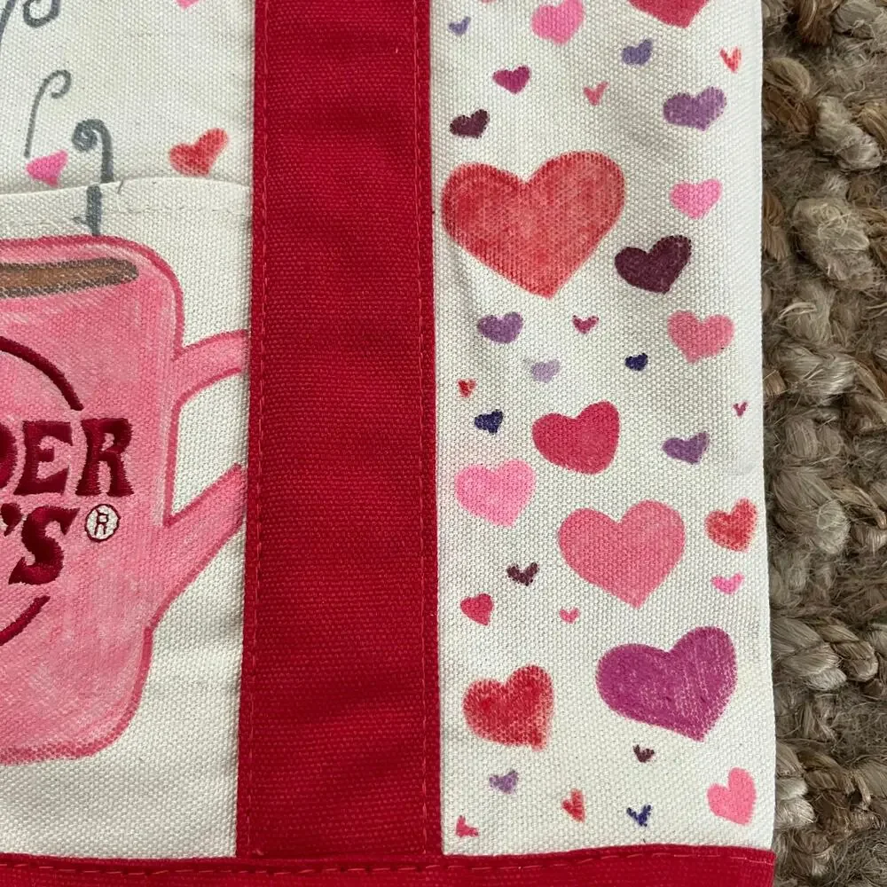 Trader Joe's Mini Canvas Tote Hand Painted Strawberry Coffee Mug Hearts Custom